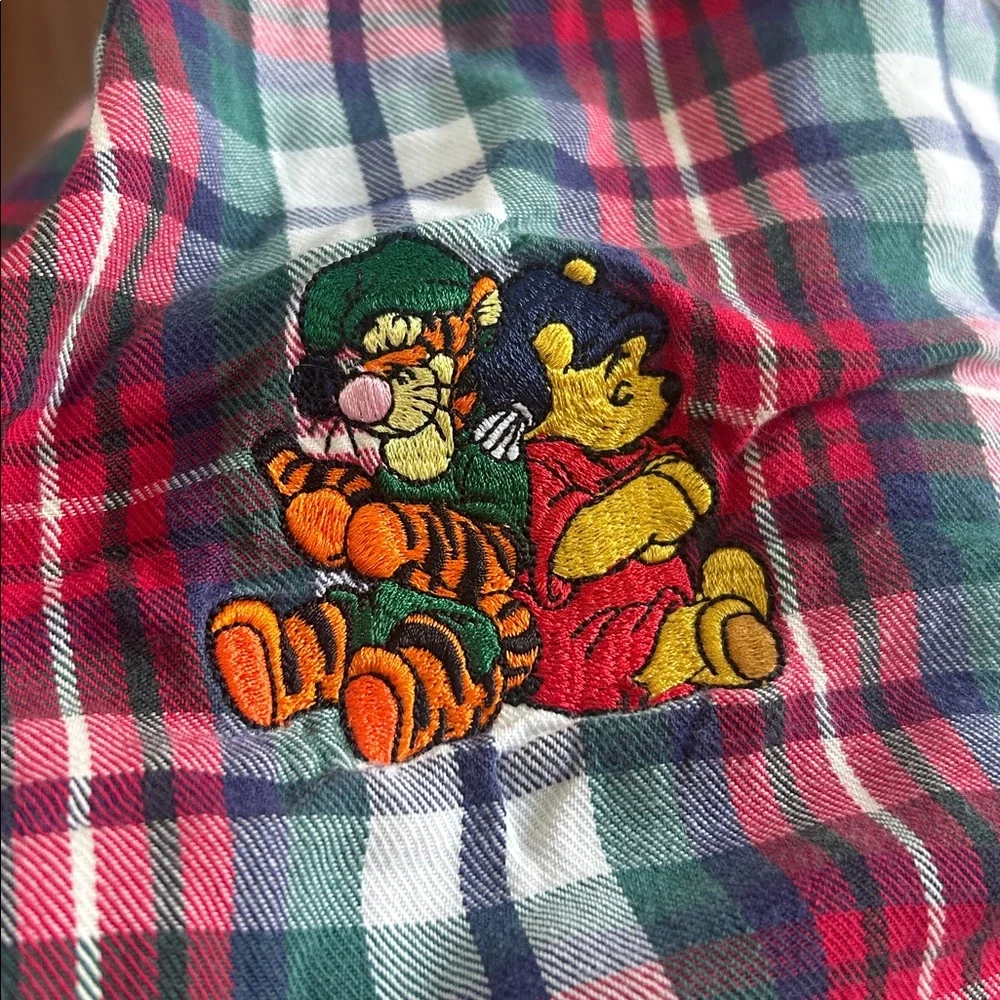 Small The Disney Store vintage 100% cotton plaid pajama set Winnie the Pooh - Picture 3 of 4